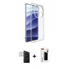 MARSİLYAN™- Redmi Note 14 Pro 4G Kılıf Zirve Doku - Şeffaf Hayalet Polymer Nano Ekran Koruyucu + Gümüş PVD Metal Kamera Lens