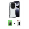 MARSİLYAN™- Redmi Note 14 Pro Plus Kılıf Akış Çizgi Koleksiyonu - Siyah Hayalet Polymer Nano Ekran Koruyucu + Raze Metal Kamera Lens - GS