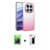 MARSİLYAN™- Redmi Note 14 Pro Plus Kılıf Kıvılcım Minimal Özel Seri - Siyah Hayalet Polymer Nano Ekran Koruyucu + Raze Metal Kamera Lens - GS