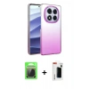 MARSİLYAN™- Redmi Note 14 Pro Plus Kılıf Kıvılcım Minimal Özel Seri - Siyah Hayalet Polymer Nano Ekran Koruyucu + Raze Metal Kamera Lens - GS
