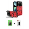 MARSİLYAN™- Redmi Note 14 Pro Plus Kılıf Kıvılcım Modern Serisi - Siyah Hayalet Polymer Nano Ekran Koruyucu + Gümüş Raze Metal Kamera Lens