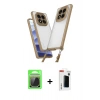 MARSİLYAN™- Redmi Note 14 Pro Plus Kılıf Ufuk Klasik - Siyah Hayalet Polymer Nano Ekran Koruyucu + Raze Metal Kamera Lens - GS