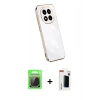 MARSİLYAN™- Redmi Note 14 Pro Plus Kılıf Yankı Serisi - Siyah Hayalet Polymer Nano Ekran Koruyucu + Raze Metal Kamera Lens - GS
