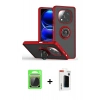 MARSİLYAN™- Redmi Note 14 Pro Plus Kılıf Yörünge Çizgi - Siyah Hayalet Polymer Nano Ekran Koruyucu + Raze Metal Kamera Lens - GS