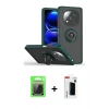 MARSİLYAN™- Redmi Note 14 Pro Plus Kılıf Yörünge Çizgi - Siyah Hayalet Polymer Nano Ekran Koruyucu + Raze Metal Kamera Lens - GS