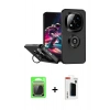MARSİLYAN™- Redmi Note 14 Pro Plus Kılıf Yörünge Çizgi - Siyah Hayalet Polymer Nano Ekran Koruyucu + Raze Metal Kamera Lens - GS