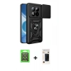 MARSİLYAN™- Redmi Note 15 Pro 5G Kılıf Ahenk Klasik - Siyah 3D Antistatik Hayalet Cam Ekran Koruyucu + Raze Metal Kamera Lens - GS