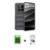 MARSİLYAN™- Redmi Note 15 Pro 5G Kılıf Atlas Koleksiyonu - Siyah 3D Antistatik Cam Ekran Koruyucu + Raze Metal Kamera Lens - SH