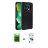 MARSİLYAN™- Redmi Note 15 Pro 5G Kılıf Eksen Form Prime - Siyah 3D Antistatik Cam Ekran Koruyucu + Raze Metal Kamera Lens - SH