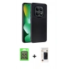 MARSİLYAN™- Redmi Note 15 Pro 5G Kılıf Eksen Form Prime - Siyah 3D Antistatik Hayalet Cam Ekran Koruyucu + Raze Metal Kamera Lens - GS