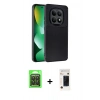 MARSİLYAN™- Redmi Note 15 Pro 5G Kılıf Eksen Form Prime - Siyah 3D Antistatik Hayalet Cam Ekran Koruyucu + Raze Metal Kamera Lens - SH