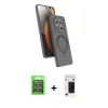 MARSİLYAN™- Redmi Note 15 Pro 5G Kılıf İz Işık Koleksiyonu - Siyah 3D Antistatik Hayalet Cam Ekran Koruyucu + Raze Metal Kamera Lens - GS