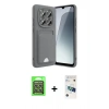 MARSİLYAN™- Redmi Note 15 Pro 5G Kılıf Vadi Çizgi Prime - Siyah 3D Antistatik Cam Ekran Koruyucu + Raze Metal Kamera Lens - GS