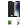 MARSİLYAN™- Redmi Note 15 Pro 5G Kılıf Vadi Çizgi Prime - Siyah 3D Antistatik Cam Ekran Koruyucu + Raze Metal Kamera Lens - GS