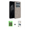 MARSİLYAN™- Redmi Note 15 Pro 5G Kılıf Vadi Klasik Serisi - Siyah 3D Antistatik Cam Ekran Koruyucu + Raze Metal Kamera Lens - GS