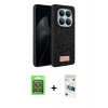 MARSİLYAN™- Redmi Note 15 Pro 5G Kılıf Vadi Klasik Serisi - Siyah 3D Antistatik Cam Ekran Koruyucu + Raze Metal Kamera Lens - GS