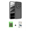 MARSİLYAN™- Redmi Note 15 Pro 5G Kılıf Yankı Yansıma Özel Seri - Siyah 3D Antistatik Cam Ekran Koruyucu + Raze Metal Kamera Lens - GS