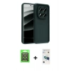MARSİLYAN™- Redmi Note 15 Pro 5G Kılıf Yankı Yansıma Özel Seri - Siyah 3D Antistatik Cam Ekran Koruyucu + Raze Metal Kamera Lens - GS