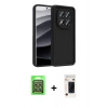 MARSİLYAN™- Redmi Note 15 Pro 5G Kılıf Yankı Yansıma Özel Seri - Siyah 3D Antistatik Hayalet Cam Ekran Koruyucu + Raze Metal Kamera Lens - GS