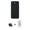 MARSİLYAN™- Reno 5 Lite Kılıf Ahenk Serisi - Siyah Mat Seramik Nano Ekran Koruyucu + Kamera Lens Koruma Cam - SF