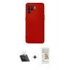 MARSİLYAN™- Reno 5 Lite Kılıf Ahenk Serisi - Siyah Mat Seramik Nano Ekran Koruyucu + Kamera Lens Koruma Cam - SF