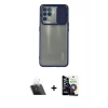 MARSİLYAN™- Reno 5 Lite Kılıf Vadi Çizgi - Şeffaf Temperli Cam Ekran Koruyucu + Kamera Lens Koruma Cam - SF