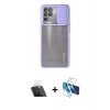MARSİLYAN™- Reno 5 Lite Kılıf Vadi Çizgi - Siyah 3D Antistatik Cam Ekran Koruyucu + Kamera Lens Koruma Cam - SF