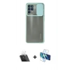 MARSİLYAN™- Reno 5 Lite Kılıf Vadi Çizgi - Siyah 3D Antistatik Cam Ekran Koruyucu + Kamera Lens Koruma Cam - SF