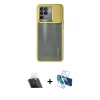 MARSİLYAN™- Reno 5 Lite Kılıf Vadi Çizgi - Siyah 3D Antistatik Cam Ekran Koruyucu + Kamera Lens Koruma Cam - SF