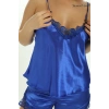 MARSİLYAN- Saks Mavi Saten Babydoll Şortlu Takım - 260