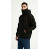 MARSiLYAN- Samuray Ninja Çift Kapüşonlu ZIP Fermuarlı Kanguru Cepli Tam Fermuarlı Hoodie Sweatshirt - Siyah