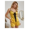MARSİLYAN- Sarı Saten Babydoll Şortlu Takım - 290