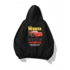 MARSiLYAN- Sevgililer Günü Araba Baskılı Oversize Kapüşonlu Sweatshirt Hoodie - Siyah