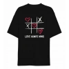 MARSiLYAN- Sevgililer Günü İçin Özel Tasarım Love Always Wıns Baskılı T-shirt - Siyah
