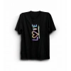 MARSiLYAN- Sevgililer Günü İçin Özel Tasarım Love Baskılı T-shirt - Siyah