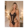 MARSİLYAN- Siyah Lcralı Tül Bodysuit - 931