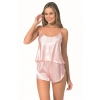 MARSiLYAN-  Somon Saten Babydoll Şort Takımı