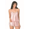 MARSiLYAN-  Somon Saten Babydoll Şort Takımı