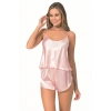 MARSiLYAN-  Somon Saten Babydoll Şort Takımı