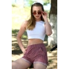 MARSiLYAN- Şort Crop Bordo Takım