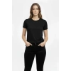 MARSiLYAN- T-Shirt Bisiklet Yaka Slim Fit Likralı Tişört Günlük Basic Body - Siyah