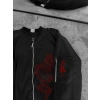 MARSiLYAN- Tam Fermuarlı Uzun Kol Baskılı Bomber Ceket - Siyah