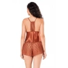 MARSiLYAN-  Tarçın Saten Babydoll Şort Takımı