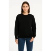 MARSiLYAN- Üç İplik Düz Bisiklet Yaka SweatShirt  - Siyah