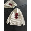 MARSiLYAN- Üç İplik Kapşonlu Baskılı Oversize SweatShirt- Beyaz