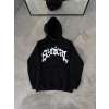 MARSiLYAN- Üç İplik Kapşonlu Baskılı Oversize SweatShirt- Siyah