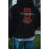 MARSiLYAN- Üç İplik Kapüşonlu Baskılı Oversize SweatShirt- Siyah