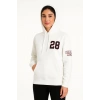 MARSiLYAN- Üç İplik Kapüşonlu Ön Ve Arka Baskılı SweatShirt Hoodie - Beyaz