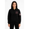MARSiLYAN- Üç İplik Kapüşonlu Ön Ve Arka Baskılı SweatShirt Hoodie - Siyah