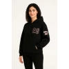 MARSiLYAN- Üç İplik Kapüşonlu Ön Ve Arka Baskılı SweatShirt Hoodie - Siyah